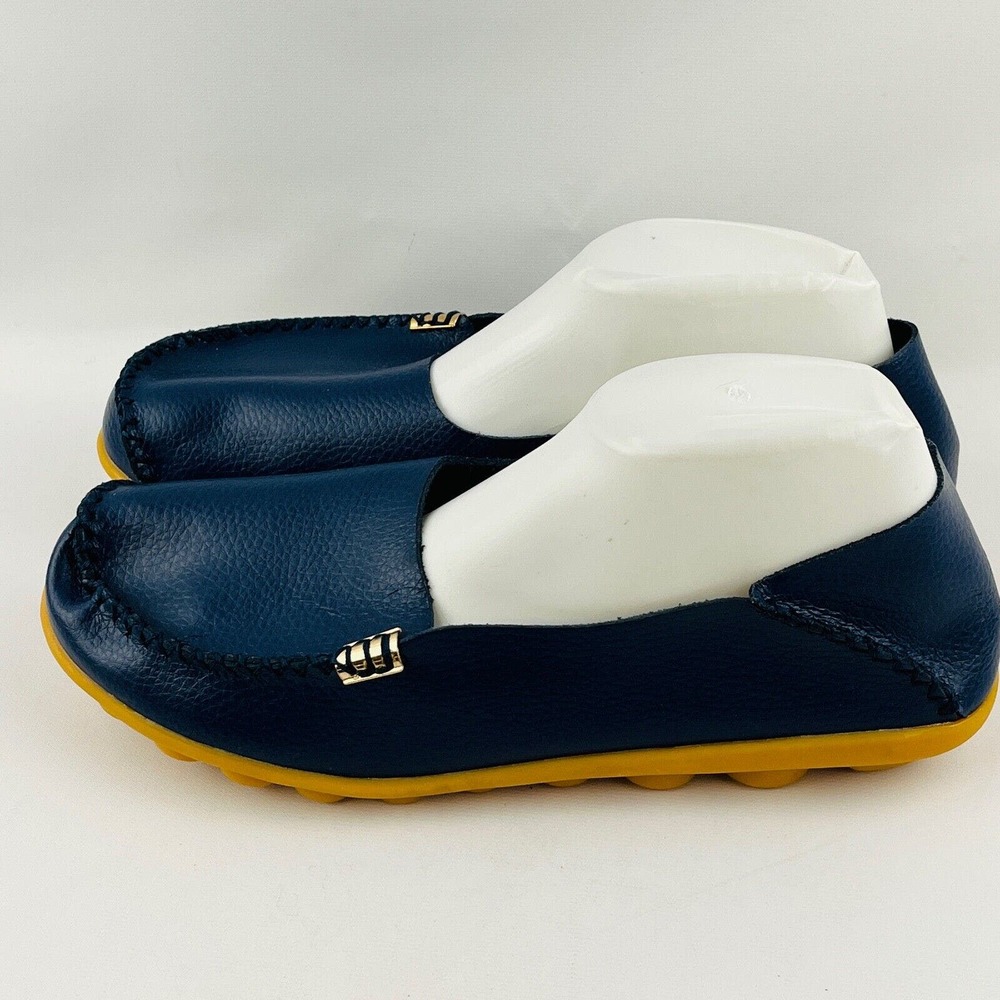 Womens 12 VenusCelia Loafers Navy Leather Natural Comfort Walking Slip On Shoes - Picture 4 of 10
